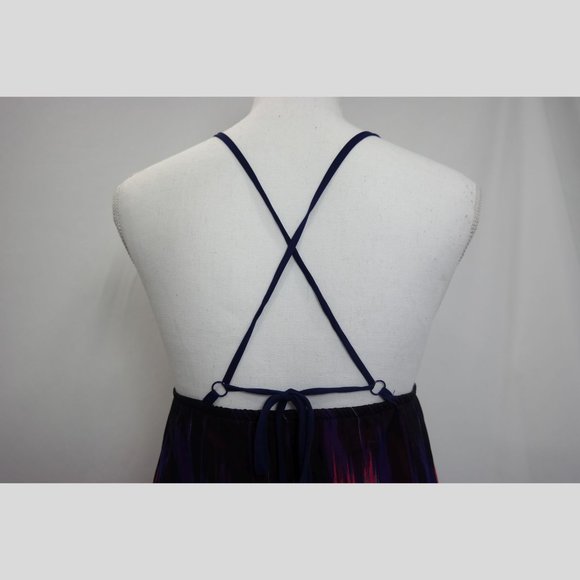 Kira Unique colorful Mini Dress. SEXY V-neck, BACKLESS w/ Convertible Straps - Picture 10 of 13